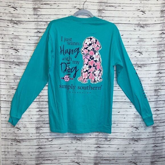 Simply Southern I Just Wanna Hang with My Dog Long Sleeve Printed Tee - Picture 2 of 8